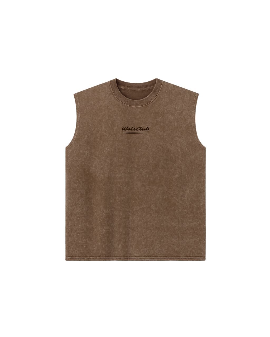 MUSCULOSA BROWN WASHED EMBROIDERY