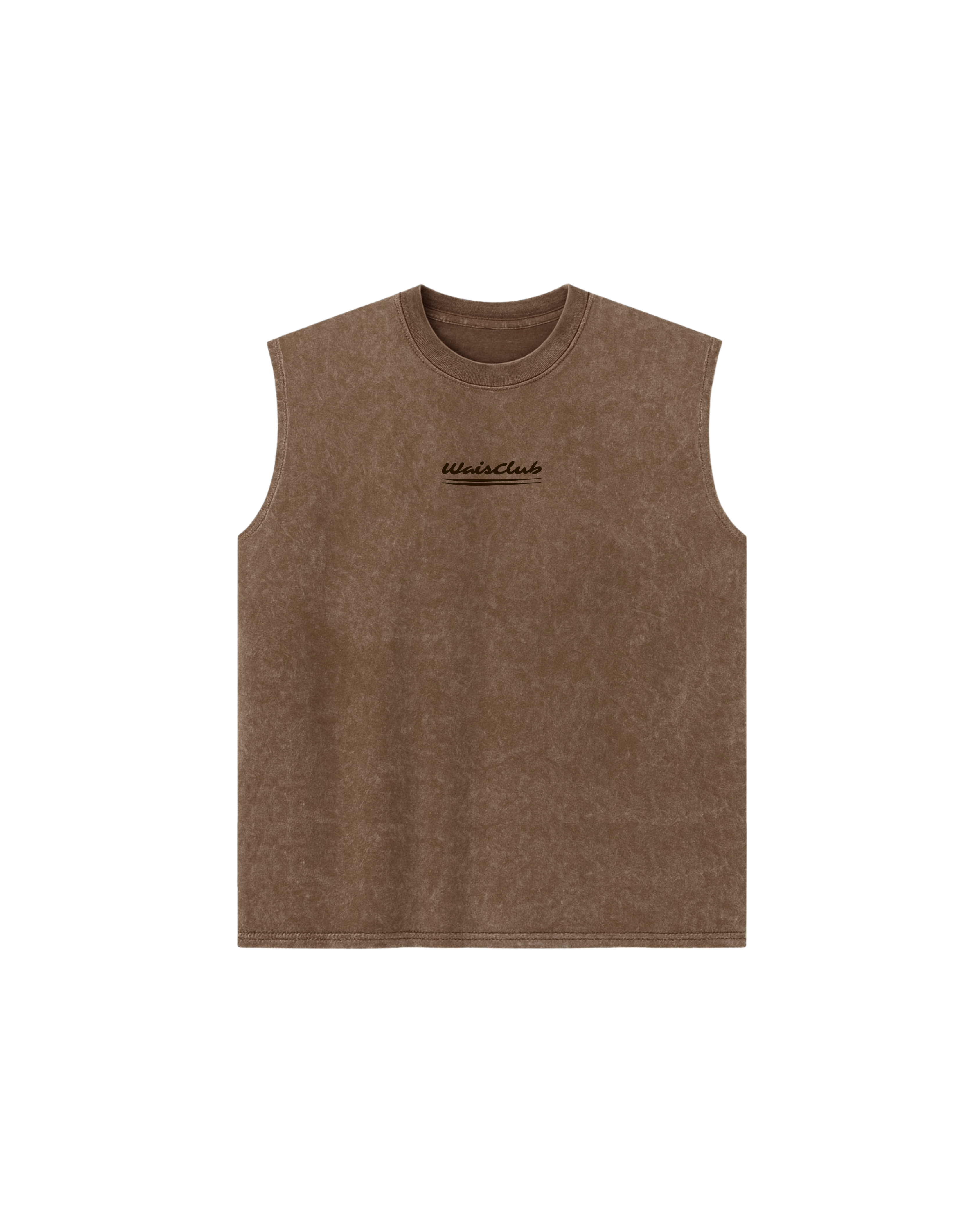 MUSCULOSA BROWN WASHED EMBROIDERY