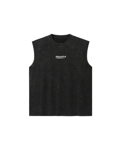 Musculosa Black washed embroidery