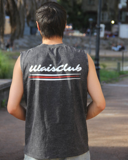 Musculosa Black washed embroidery