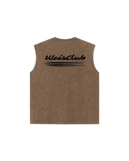 Musculosa brown washed embroidery