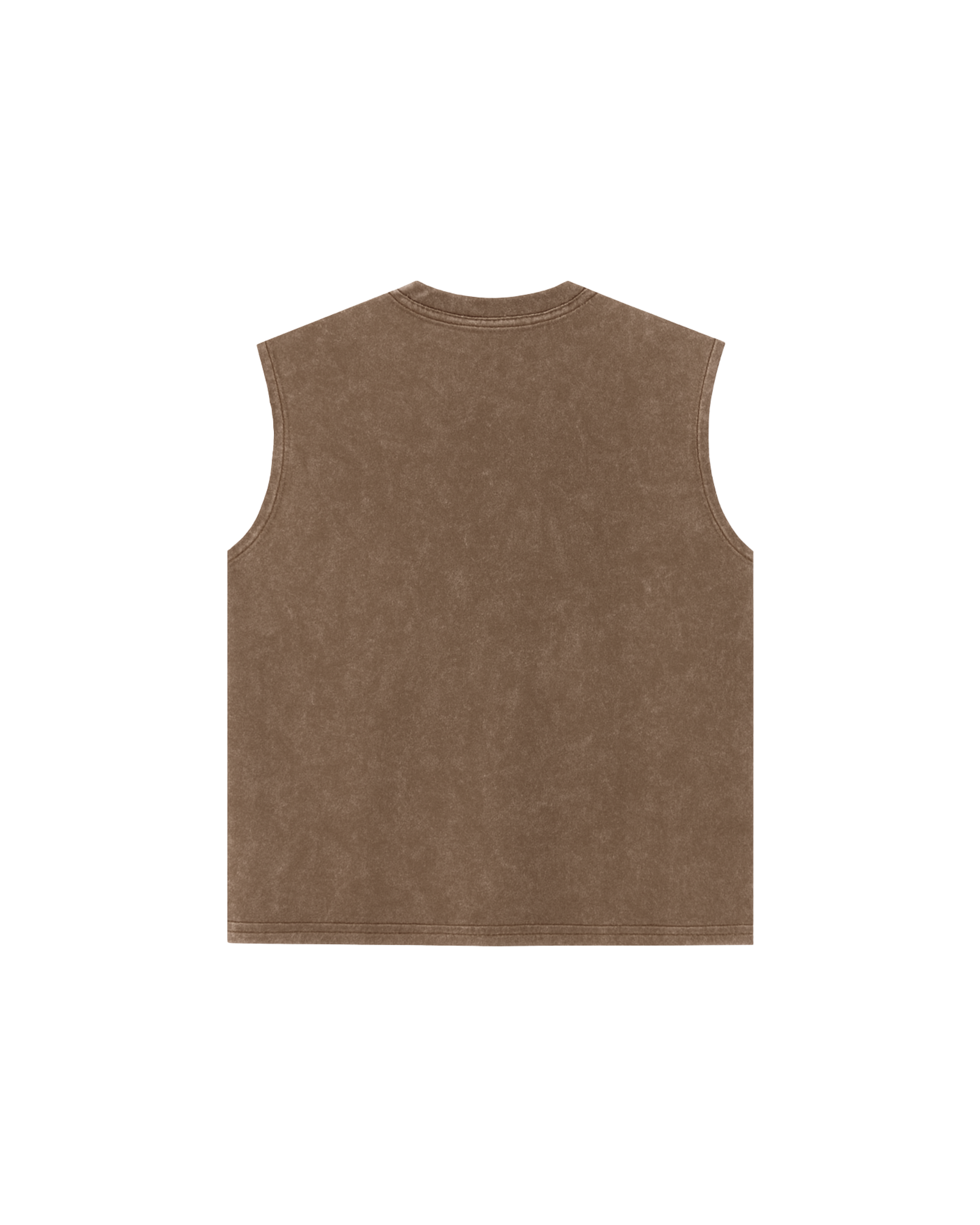 MUSCULOSA BROWN WASHED EMBROIDERY